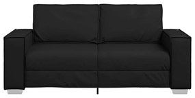 Kétszemélyes kanapé Fekete 140 cm Műbőr