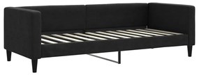 fekete kihúzható szövet heverő 80 x 200 cm