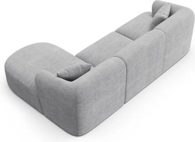 Világosszürke kordbársony sarokkanapé (jobb oldali-heverő résszel) Campi – Cosmopolitan Design