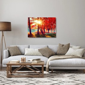 Kép - Őszi táj (üvegen) (70x50 cm)