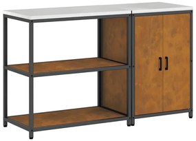 Konyhai Tároló Készlet polcokkal 2 pcs Rozsdás 150 x 50 x 92 cm