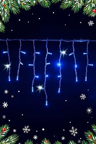 Jégcsap Girland Függöny 100 Led Kék Flash (hideg Fehér)