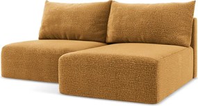 Narancssárga kinyitható-tárolóhelyes sarokkanapé (jobb oldali) Kalena – Makamii