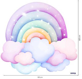 PIPPER. Textil falmatrica "Szivárvány felhőkkel 2"