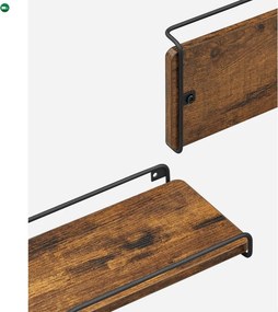 2 darabos sarok fali polc, rusztikus barna 40x29x4cm