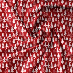 CHRISTMAS TREES piros mikroszálas ágyneműhuzat Ágyneműhuzat mérete: 70 x 90 cm | 140 x 220 cm