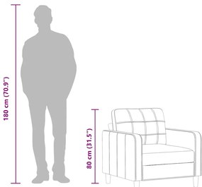 világosszürke szövet kanapéfotel 60 cm