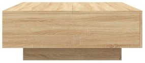 sonoma tölgy színű dohányzóasztal LED-lámpákkal 80 x 80 x 31 cm