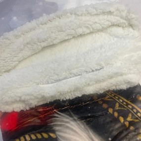 Karácsonyi takaró mikroplüss bárányból, manófekete150x200cm TiaHome