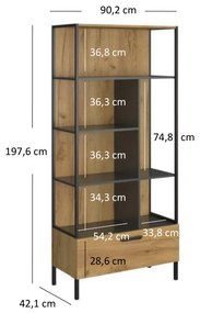 Regál Shanna (arany craft tölgy + antracit). Akció -18%. 1053228