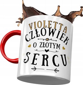 Piros Bögre Violetta Barátnő Feleség Ajándék Nyomtatott Fotóval