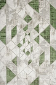 Modern Puha Divatos Szőnyeg Rombusz Zöld Szürke Bézs Garda 80x150 cm