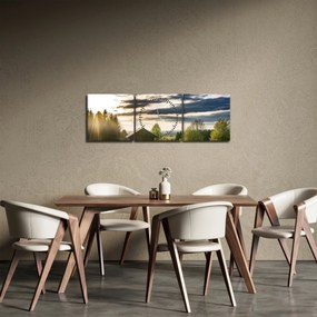 Erdei kunyhó képe (órával) (90x30 cm)
