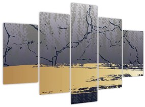 Kép - Kék és arany absztrakció N⁰1 (150x105 cm)