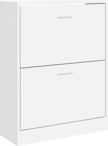 vidaXL magasfényű fehér szerelt fa cipőszekrény 63x24x81 cm
