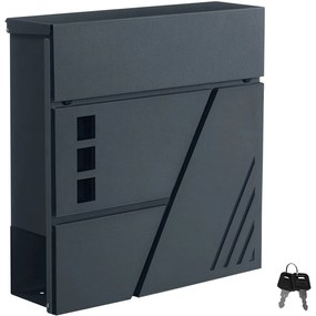 Falra szerelhető postaláda, 37 x 37 x 10,5, antracit