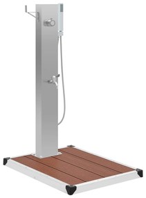 vidaXL kültéri WPC és rozsdamentes acél zuhany és zuhanytálca