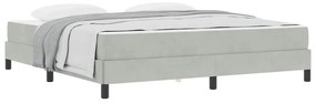 Boxspring ágy matraccal Világosszürke 180 x 200 cm Bársony