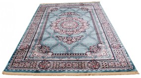 Gépi perzsa szőnyeg türkiz kék Tabriz 200x300 klasszikus nappali szőnyeg