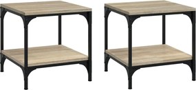 vidaXL 2 db sonoma tölgy színű szerelt fa kisasztal 40 x 40 x 40 cm