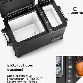Klarstein Arctiq Duo hűtőtáska | Kompresszorral | 43 liter | 58 doboz | -18-20 °C | Fekete | 78 cm