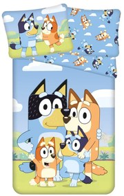 Bluey Happy Family ágyneműhuzat 140×200cm, 70x90 cm