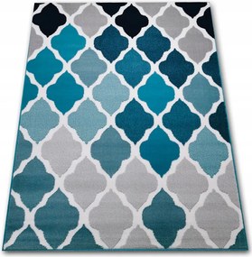 Szőnyeg 140x200 Hálószoba Nappaliba Kék Szürke Modern Szőtt Divatos