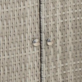 Tárolószekrény tárolóval Világosszürke 100 x 36 x 102 cm Rattan