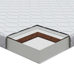 Matrac Kókuszréteggel Fehér 160 x 80 cm PU hab