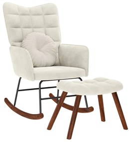 krémszínű bársony hintaszék ülőkével