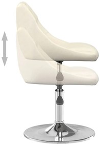 vidaXL 6 db krémszínű bársony dönthető étkezőszék