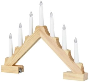 LED Karácsonyi gyertyatartó 7xLED/2xAA bézs