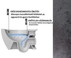 CeraStyle CITY fali WC - MATT CAPPUCCINO - rimless - perem nélküli - rejtett szerelésű