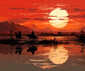 Poszter 60x50cm Naplemente a Prérin