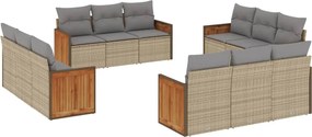 vidaXL 12 részes bézs polyrattan kerti ülőgarnitúra párnákkal