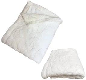 Luxus Flower báránytakaró fehér mikroplüssből 150x200cm TiaHome