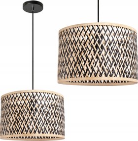 Függő Mennyezeti Lámpa Boho Naturalana Fekete Bambusz Áttört Toolight