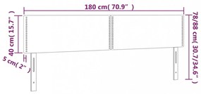 krémszínű szövet LED-es fejtámla 180x5x78/88 cm
