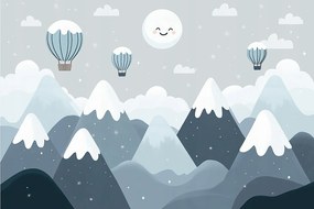 Fotótapéta Flizelina Gyerekek Tájkép Éjszaka Hegyek Tél Hold Álom 368x254 ragasztó