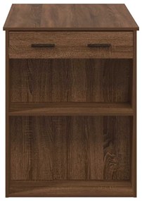 íróasztal fiókkal polccal barna tölgy 102x62x77,5 cm gépelt fa