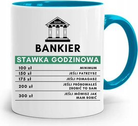 Bankárnak Kék Bögre Születésnapi Ajándék fényképes nyomtatással