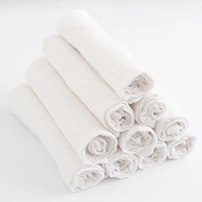 Pamut tetra pelenka New Baby STANDARD 70 x 80 cm 10 db fehér