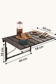 Duvar fém faliasztal, fekete, 58 cm