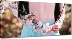 Vászonkép 115x55 Virágzó cseresznye Japán