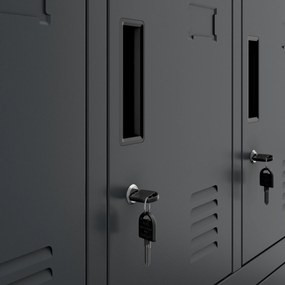 Fémszekrény, 20 rekeszes ROBERT, 1360 x 1720 x 450 mm, antracit színű