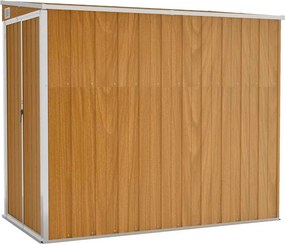 vidaXL barna acél falhoz erősíthető kerti fészer 118 x 194 x 178 cm