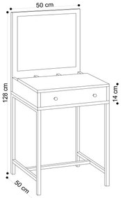 Toaletní stolek MARY 128x50 cm barna/fekete