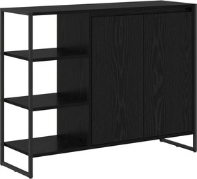 vidaXL Oldalsó szekrény Fekete tölgy 96.5 x 30 x 75 cm Faanyag
