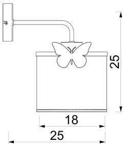 Gyermek fali lámpa SWEET 1xE27/15W/230V fehér/rózsaszín/pillangó