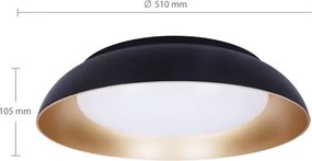 Brilagi-LED Dimmelhető ALVA LED lámpatest 48W/230V 3000–6500K átm. 51 cm fekete + távirányító